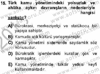 Adalet Meslek Etiği Dersi 2013 - 2014 Yılı (Vize) Ara Sınav Soruları 15. Soru
