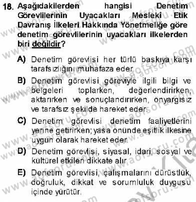 Adalet Meslek Etiği Dersi 2013 - 2014 Yılı (Final) Dönem Sonu Sınavı 18. Soru