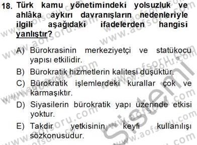 Adalet Meslek Etiği Dersi 2014 - 2015 Yılı (Vize) Ara Sınavı 18. Soru