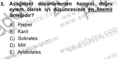 Adalet Meslek Etiği Dersi 2014 - 2015 Yılı (Vize) Ara Sınavı 5. Soru