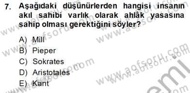 Adalet Meslek Etiği Dersi 2014 - 2015 Yılı (Vize) Ara Sınavı 7. Soru