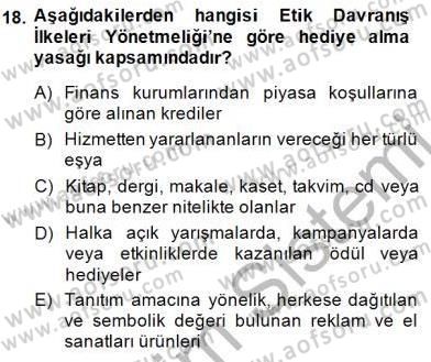 Adalet Meslek Etiği Dersi 2014 - 2015 Yılı (Final) Dönem Sonu Sınav Soruları 18. Soru