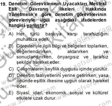 Adalet Meslek Etiği Dersi 2014 - 2015 Yılı (Final) Dönem Sonu Sınav Soruları 19. Soru