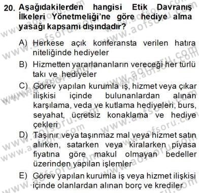 Adalet Meslek Etiği Dersi 2014 - 2015 Yılı (Final) Dönem Sonu Sınav Soruları 20. Soru