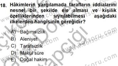 Adalet Meslek Etiği Dersi 2015 - 2016 Yılı (Vize) Ara Sınavı 18. Soru