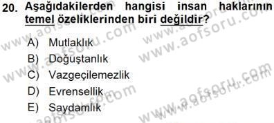 Adalet Meslek Etiği Dersi 2015 - 2016 Yılı (Vize) Ara Sınavı 20. Soru