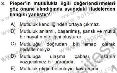 Adalet Meslek Etiği Dersi 2015 - 2016 Yılı (Vize) Ara Sınavı 3. Soru