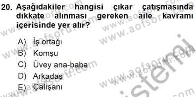 Adalet Meslek Etiği Dersi 2015 - 2016 Yılı (Final) Dönem Sonu Sınavı 20. Soru