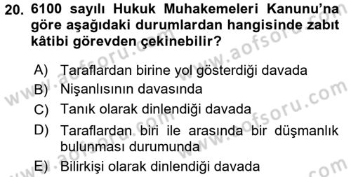 Adalet Meslek Etiği Dersi 2017 - 2018 Yılı (Final) Dönem Sonu Sınav Soruları 20. Soru