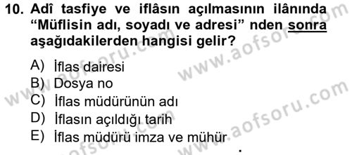Hukuk Dili Ve Adli Yazışmalar Dersi 2012 - 2013 Yılı (Final) Dönem Sonu Sınav Soruları 10. Soru