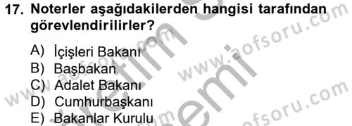 Hukuk Dili Ve Adli Yazışmalar Dersi 2012 - 2013 Yılı (Final) Dönem Sonu Sınav Soruları 17. Soru