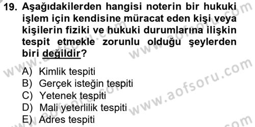 Hukuk Dili Ve Adli Yazışmalar Dersi 2012 - 2013 Yılı (Final) Dönem Sonu Sınav Soruları 19. Soru