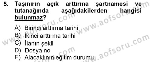 Hukuk Dili Ve Adli Yazışmalar Dersi 2012 - 2013 Yılı (Final) Dönem Sonu Sınav Soruları 5. Soru