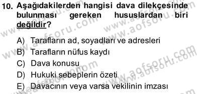 Hukuk Dili Ve Adli Yazışmalar Dersi 2013 - 2014 Yılı (Vize) Ara Sınav Soruları 10. Soru