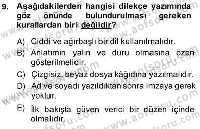Hukuk Dili Ve Adli Yazışmalar Dersi 2013 - 2014 Yılı (Vize) Ara Sınav Soruları 9. Soru