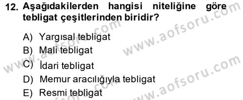 Hukuk Dili Ve Adli Yazışmalar Dersi 2013 - 2014 Yılı (Final) Dönem Sonu Sınav Soruları 12. Soru