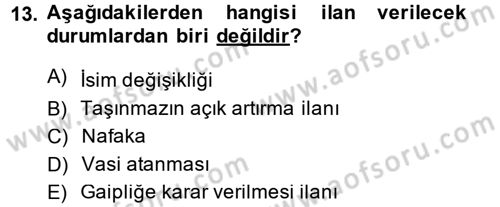 Hukuk Dili Ve Adli Yazışmalar Dersi 2013 - 2014 Yılı (Final) Dönem Sonu Sınav Soruları 13. Soru