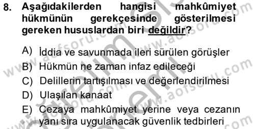 Hukuk Dili Ve Adli Yazışmalar Dersi 2013 - 2014 Yılı (Final) Dönem Sonu Sınav Soruları 8. Soru