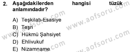 Hukuk Dili Ve Adli Yazışmalar Dersi 2014 - 2015 Yılı (Vize) Ara Sınavı 2. Soru