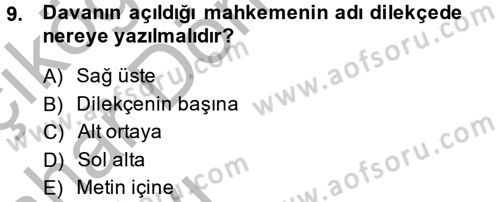 Hukuk Dili Ve Adli Yazışmalar Dersi 2014 - 2015 Yılı (Vize) Ara Sınavı 9. Soru