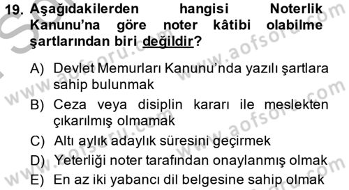 Hukuk Dili Ve Adli Yazışmalar Dersi 2014 - 2015 Yılı (Final) Dönem Sonu Sınav Soruları 19. Soru