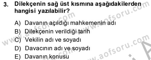 Hukuk Dili Ve Adli Yazışmalar Dersi 2014 - 2015 Yılı (Final) Dönem Sonu Sınav Soruları 3. Soru