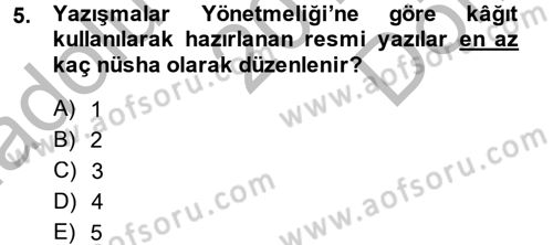 Hukuk Dili Ve Adli Yazışmalar Dersi 2014 - 2015 Yılı (Final) Dönem Sonu Sınav Soruları 5. Soru
