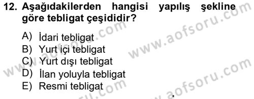 Hukuk Dili Ve Adli Yazışmalar Dersi 2014 - 2015 Yılı Tek Ders Sınavı 12. Soru