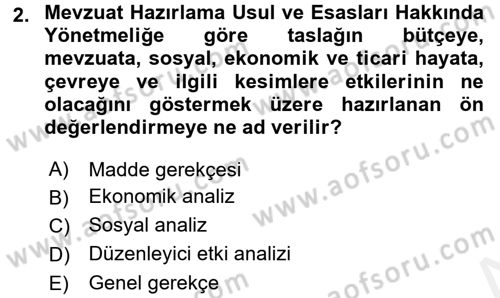 Hukuk Dili Ve Adli Yazışmalar Dersi 2015 - 2016 Yılı (Vize) Ara Sınavı 2. Soru