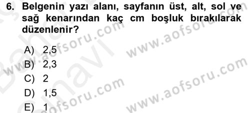 Hukuk Dili Ve Adli Yazışmalar Dersi 2015 - 2016 Yılı (Vize) Ara Sınavı 6. Soru