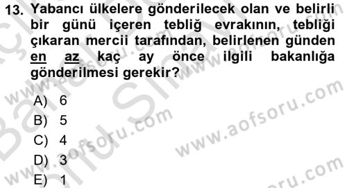 Hukuk Dili Ve Adli Yazışmalar Dersi 2015 - 2016 Yılı (Final) Dönem Sonu Sınav Soruları 13. Soru