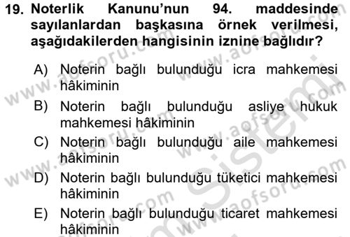 Hukuk Dili Ve Adli Yazışmalar Dersi 2015 - 2016 Yılı (Final) Dönem Sonu Sınav Soruları 19. Soru