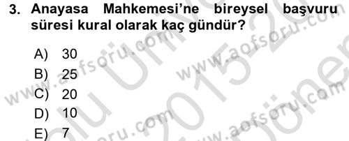 Hukuk Dili Ve Adli Yazışmalar Dersi 2015 - 2016 Yılı (Final) Dönem Sonu Sınav Soruları 3. Soru