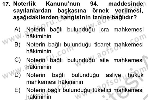 Hukuk Dili Ve Adli Yazışmalar Dersi 2016 - 2017 Yılı 3 Ders Sınav Soruları 17. Soru