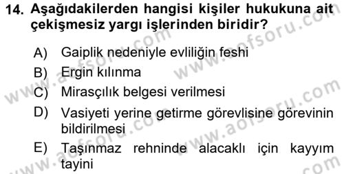 Hukuk Dili Ve Adli Yazışmalar Dersi 2016 - 2017 Yılı (Vize) Ara Sınav Soruları 14. Soru