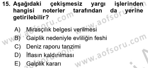 Hukuk Dili Ve Adli Yazışmalar Dersi 2016 - 2017 Yılı (Vize) Ara Sınav Soruları 15. Soru