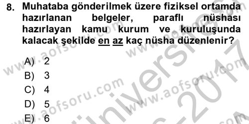 Hukuk Dili Ve Adli Yazışmalar Dersi 2016 - 2017 Yılı (Vize) Ara Sınav Soruları 8. Soru