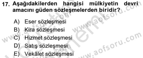Hukuk Dili Ve Adli Yazışmalar Dersi 2016 - 2017 Yılı (Final) Dönem Sonu Sınav Soruları 17. Soru
