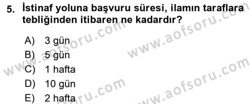 Hukuk Dili Ve Adli Yazışmalar Dersi 2016 - 2017 Yılı (Final) Dönem Sonu Sınav Soruları 5. Soru