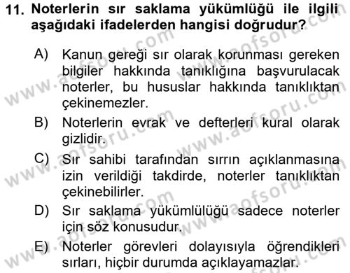 Hukuk Dili Ve Adli Yazışmalar Dersi 2017 - 2018 Yılı 3 Ders Sınav Soruları 11. Soru