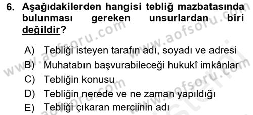 Hukuk Dili Ve Adli Yazışmalar Dersi 2017 - 2018 Yılı 3 Ders Sınavı 6. Soru