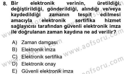 Hukuk Dili Ve Adli Yazışmalar Dersi 2017 - 2018 Yılı (Vize) Ara Sınavı 8. Soru