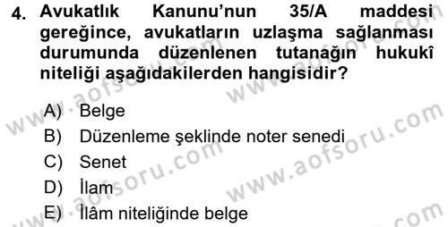 Hukuk Dili Ve Adli Yazışmalar Dersi 2017 - 2018 Yılı (Final) Dönem Sonu Sınavı 4. Soru