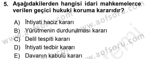 Hukuk Dili Ve Adli Yazışmalar Dersi 2017 - 2018 Yılı (Final) Dönem Sonu Sınav Soruları 5. Soru