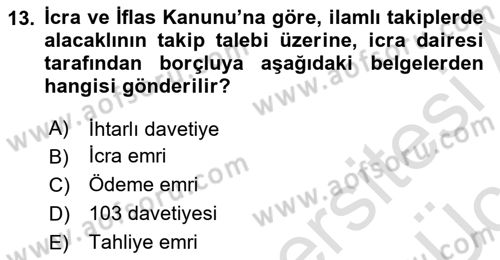 Hukuk Dili Ve Adli Yazışmalar Dersi 2018 - 2019 Yılı 3 Ders Sınav Soruları 13. Soru