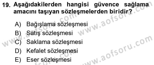 Hukuk Dili Ve Adli Yazışmalar Dersi 2018 - 2019 Yılı 3 Ders Sınavı 19. Soru