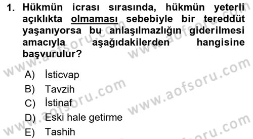 Hukuk Dili Ve Adli Yazışmalar Dersi 2018 - 2019 Yılı (Vize) Ara Sınav Soruları 1. Soru