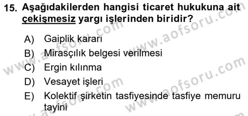 Hukuk Dili Ve Adli Yazışmalar Dersi 2018 - 2019 Yılı (Vize) Ara Sınavı 15. Soru