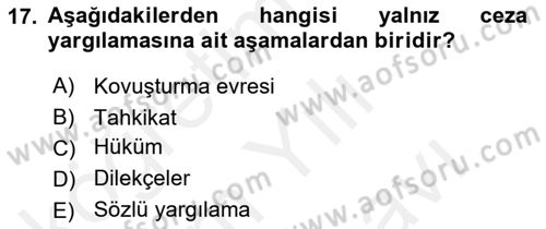 Hukuk Dili Ve Adli Yazışmalar Dersi 2018 - 2019 Yılı (Vize) Ara Sınav Soruları 17. Soru