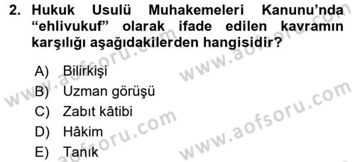 Hukuk Dili Ve Adli Yazışmalar Dersi 2018 - 2019 Yılı (Vize) Ara Sınavı 2. Soru